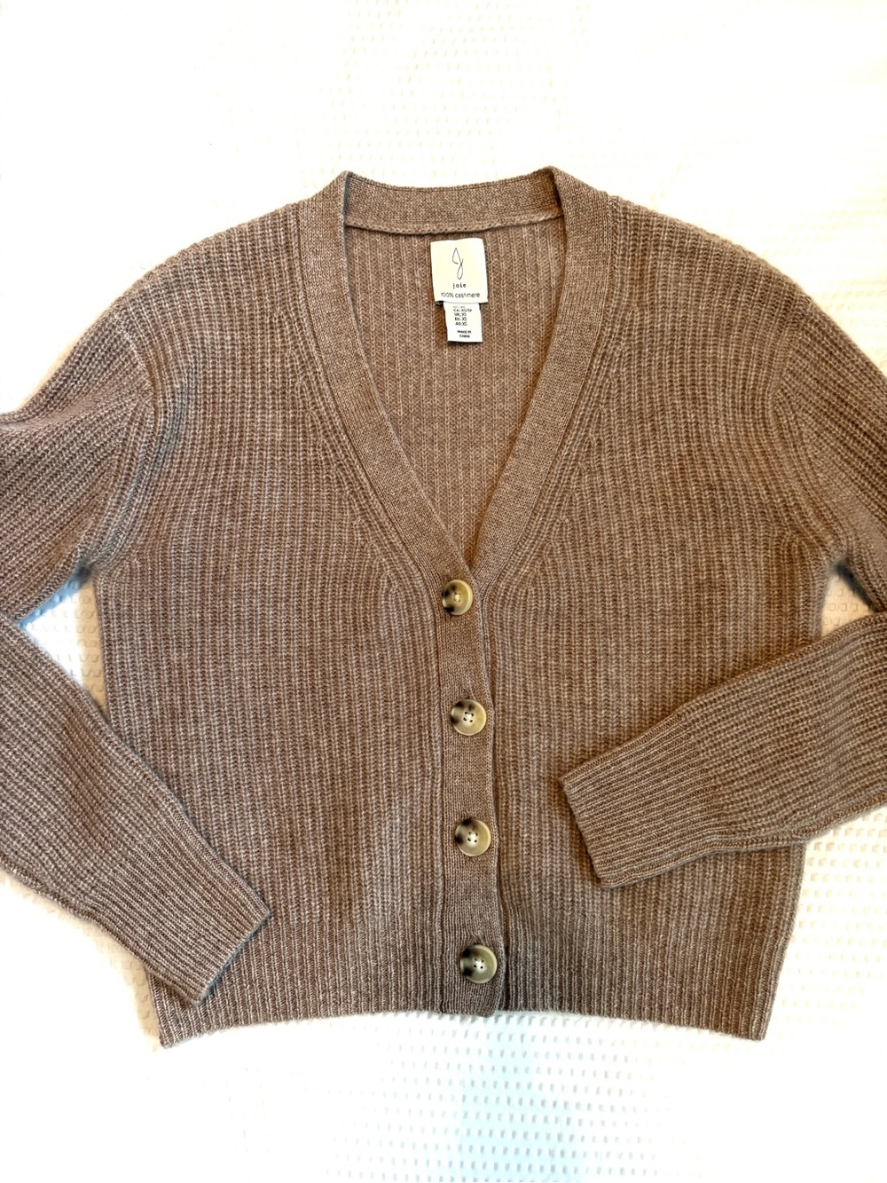 Joie 100% Cashmere Taupe Relaxed Fit Cardigan